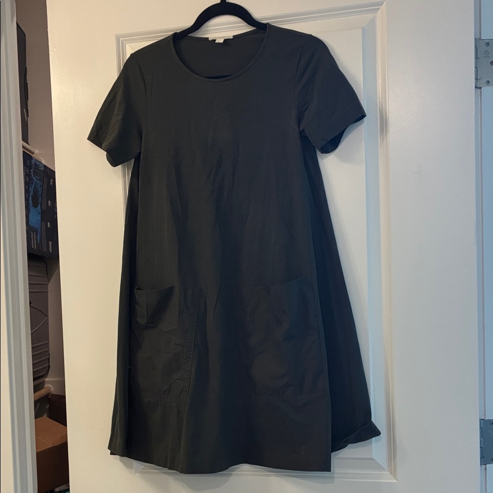 COS Dark Green Mini Dress with Pockets